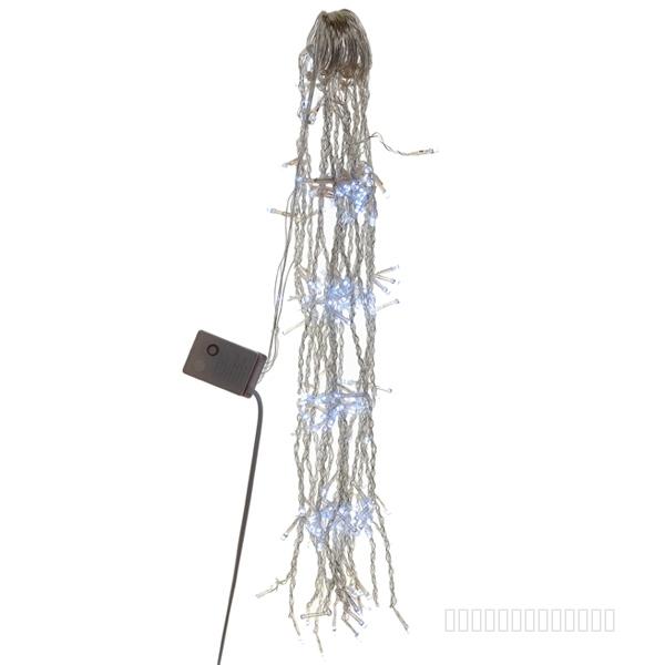 Гирлянда комнатная (бахрома) (160 LED, 8 режим свечения, шнур прозрач. 1,5м, тепл.белая,5W), L2 H1 м